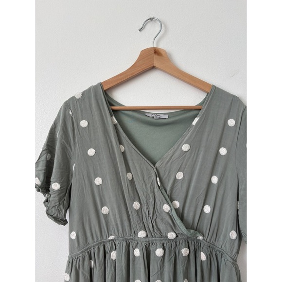 Polagram Green and White Polka Dot Dress – Size Medium - Picture 3 of 5